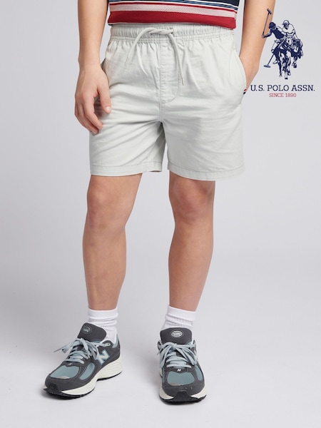 U.S. Polo Assn. Grey Boys Cotton Linen Deck Shorts (F92746) | 198 QAR - 238 QAR