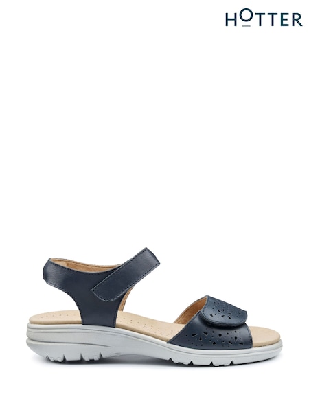 Hotter Blue Wide Fit Leah II Touch-Fastening Sandals (F92809) | €95