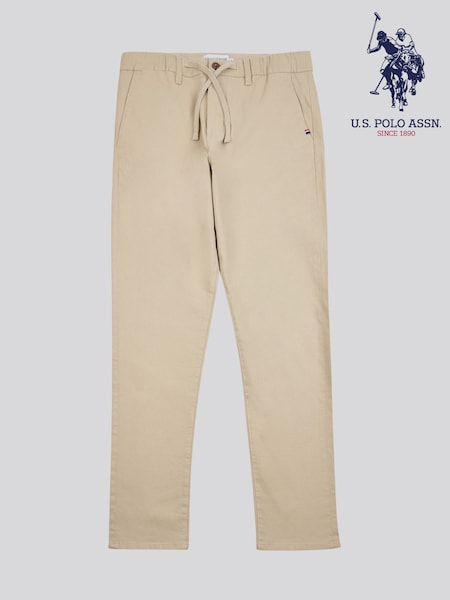 Бежевый - U.S. Polo Assn Mens Comfort Waist Classic Chino Trousers (F92848) | €86