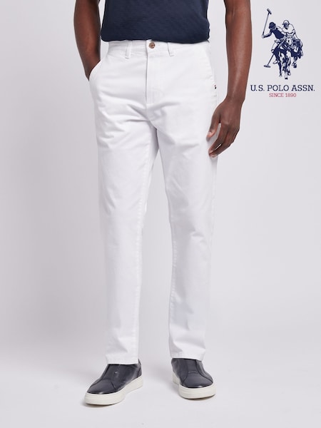 U.S. Polo Assn. White Mens Classic Chinos Trousers (F92850) | €86