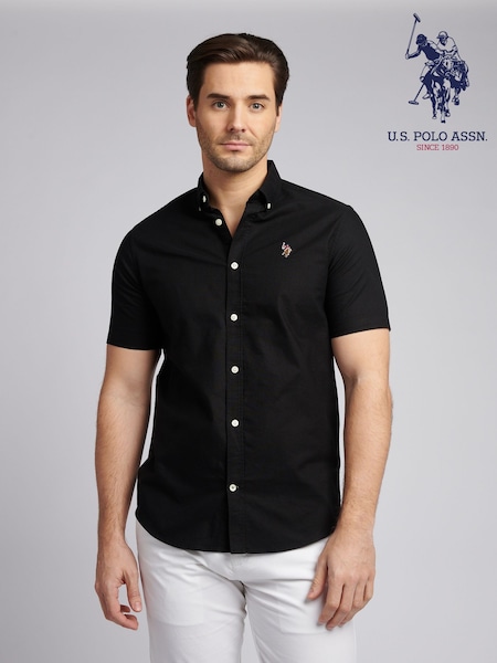 U.S. Polo Assn. Black Mens 100% Cotton Short Sleeve Oxford Shirt (F92856) | €86