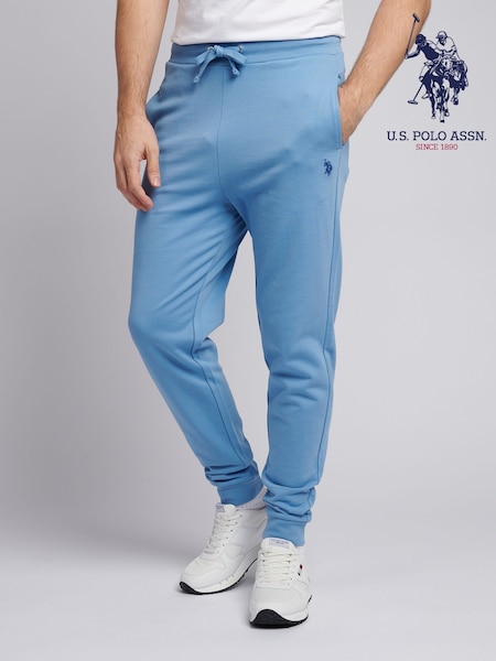 U.S. Polo Assn. Light Blue Mens Double Horsemen Loopback Joggers (F92873) | ₪251