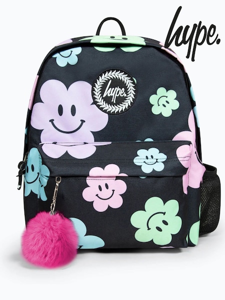 Hype. Girls Iconic Happy Flower Black Backpack (F92885) | ‏15 د.ك.‏