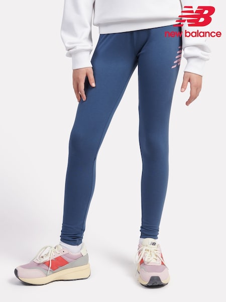 New Balance Blue Kids Stacked Logo Leggings (F92898) | €35 - €43