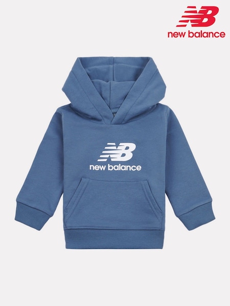 New Balance Blue Kids French Terry Stacked Logo Hoodie (F92899) | EGP2,640