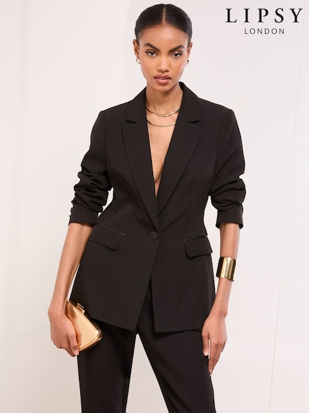Lipsy Black Single Breasted Stab Stitch Blazer (F92931) | AED356