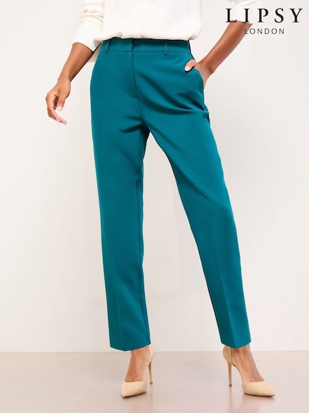 Lipsy Teal Blue Stab Stitch Detail Tapered Trousers (F92934) | R$ 375