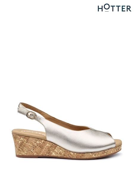 Hotter Gold Regular Fit Atlantic Buckle Sandals (F92971) | €99