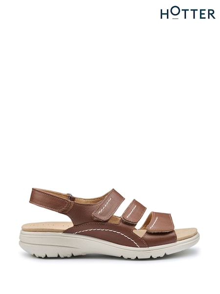 Hotter Brown Regular Fit Abigail Touch-Fastening Sandals (F92982) | €69