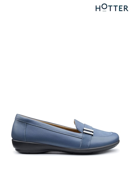 Hotter Blue Regular Fit Clay Slip-On Shoes (F92996) | €121