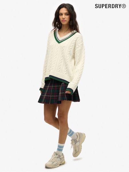 Superdry Green Vintage Check Pleated Mini Skirt (F93015) | €68