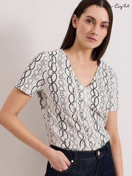 Phase Eight White Alice Chain 100% Cotton Top (F93055) | 2,343 UAH