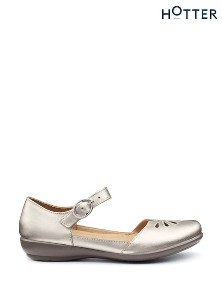 Hotter Gold Regular Fit Eloise Buckle Shoes (F93068) | €99