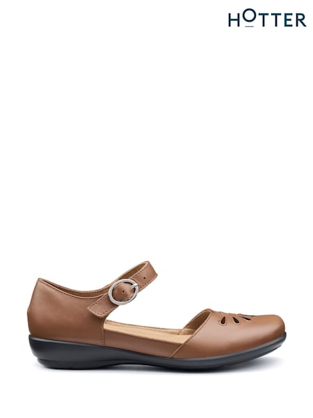Hotter Wide Fit Eloise Buckle Shoes (F93079) | 514 LEI