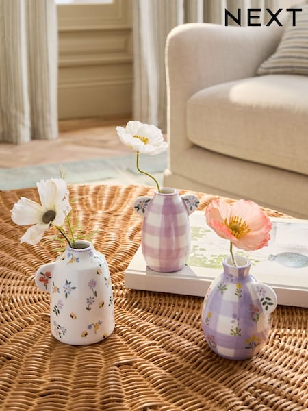 Maisie Floral Ceramic Set of 3 Vase (F93101) | $33