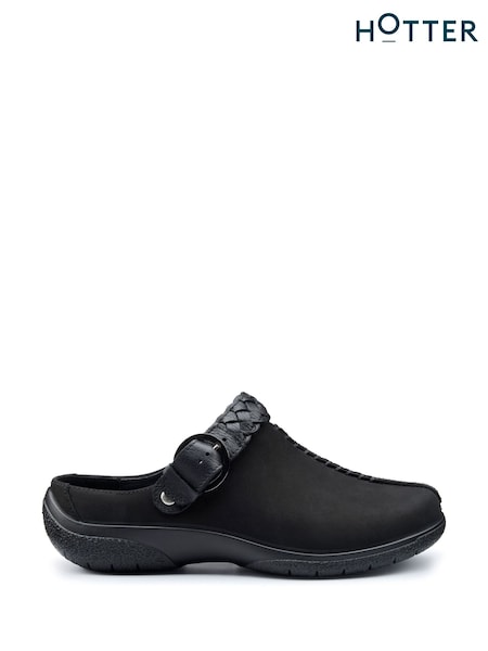 Hotter Black Wide Fit Magical Slip-On/Buckle Shoes (F93135) | €113