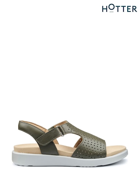 Hotter Green Regular Fit Marbella Touch Fastening Sandals (F93139) | €101