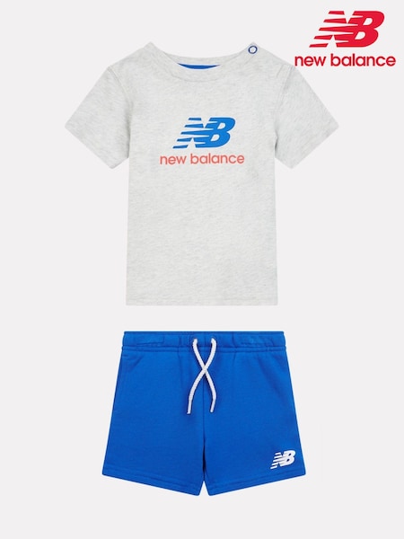 New Balance Grey Kids Jersey Ringer T-Shirt & Shorts Set (F93175) | R$ 345