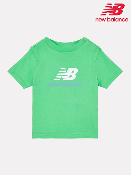 Verde - Tricou New Balance Kids din jerseu de bumbac 100% cu logo suprapus (F93179) | 112 LEI