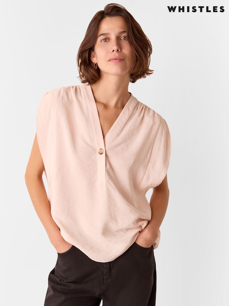 Whistles Pink Gwen Sleeveless Blouse (F93200) | $121