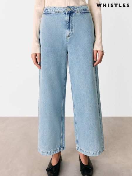 Whistles Authentic Ankle Wide Leg 100% Cotton Jeans (F93202) | €156
