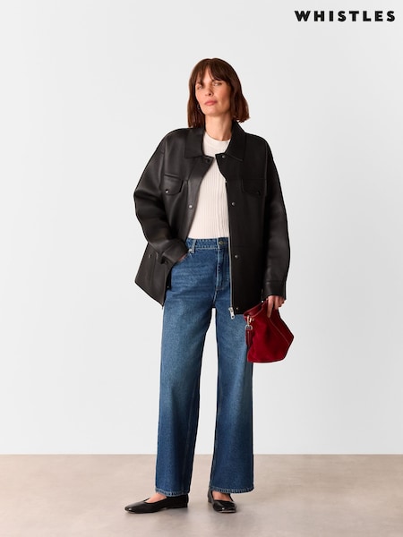 Whistles Blue Straight Ankle Length 100% Cotton Jeans (F93216) | $170
