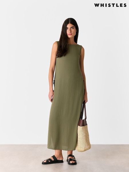 Whistles Green Tie Side Beach Dress (F93230) | ₪498