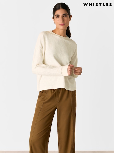 Whistles White Textured Relaxed Jersey Top (F93240) | $149