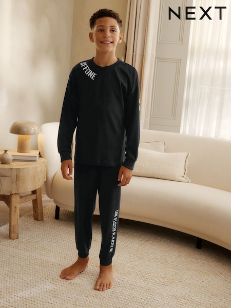 Black Offline Single Jogger Pyjamas (3-16yrs) (F93252) | R$ 125 - R$ 175