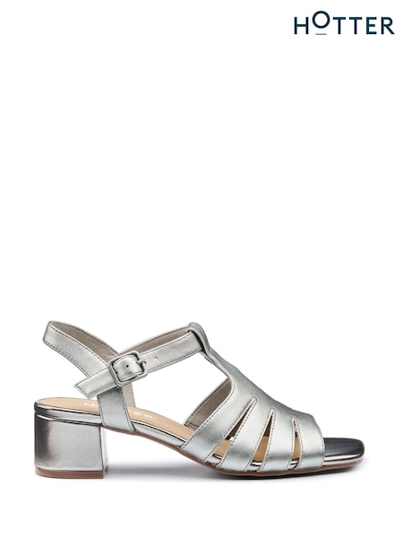 Hotter Grey Regular Fit Portofino II Buckle Sandals (F93316) | €49