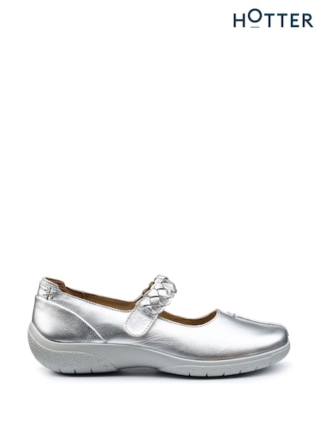 Hotter Silver Regular Fit Shake II Touch-Fastening Shoes (F93337) | €113