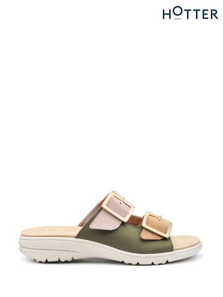 Hotter Green Regular Fit Sunny Slip-On/Buckle Sandals (F93366) | €87