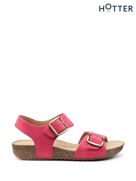Hotter Pink Regular Fit Tourist II Buckle Sandals (F93412) | €101