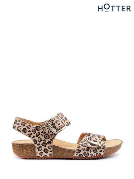 Hotter Print Regular Fit Tourist II Buckle Sandals (F93413) | 588 LEI