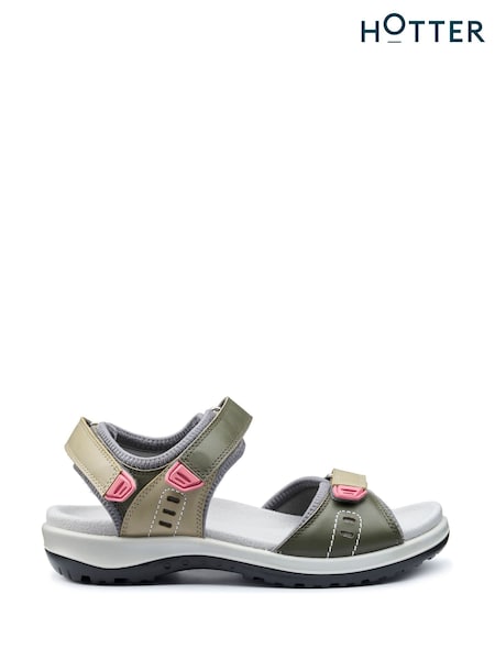 Hotter Green Regular Fit Walk II Touch-Fastening Sandals (F93443) | €113