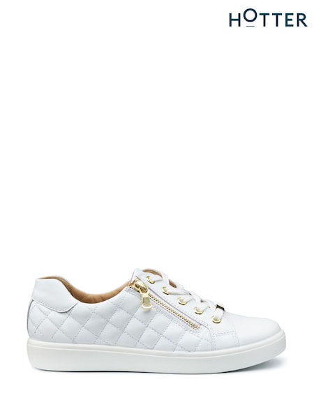 Hotter White Wide Fit Wonder Lace-Up Trainers (F93446) | €121
