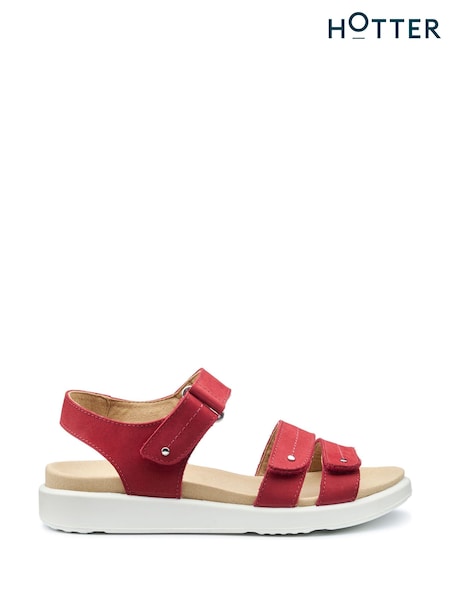 Hotter Red Regular Fit Venice Touch Fastening Sandals (F93451) | €101