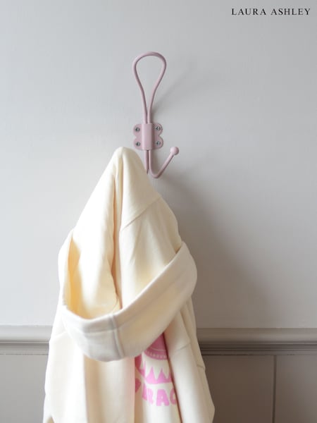 Laura Ashley Set of 2 Dusky Rose Pink Metal Double Hooks (F93473) | €28