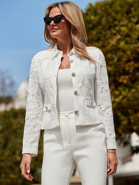 Sosandar White Lace Fitted Jacket (F93530) | € 139