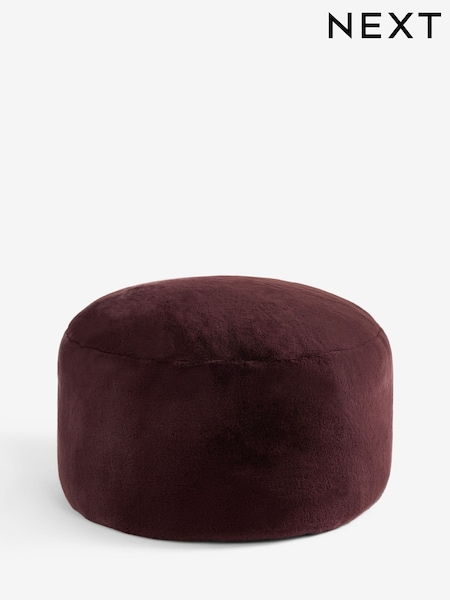 Brown Faux Fur Pouffe Footstool (F93537) | 392 QAR