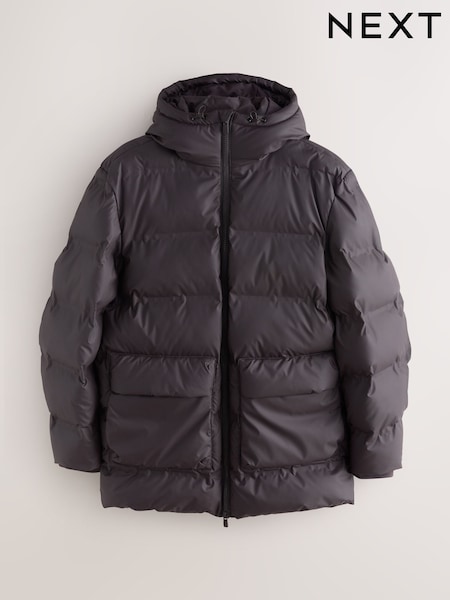 Brown ThermoGen Shower Resistant Rubbersied Puffer Coat (F93569) | €108