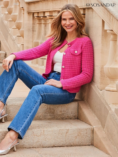 Sosandar Premium Knit Embellished Button Cardigan (F93582) | €102