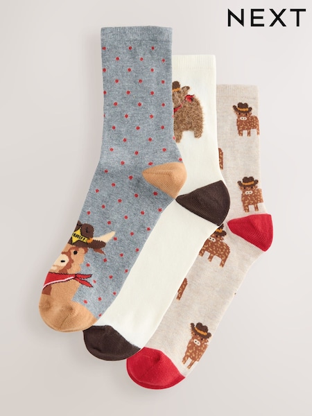 Hamish the Altoland Cow Cowboy - Ankle Socks 3 Pack (F93756) | 13 €