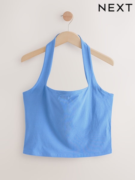 Blue Square Neck Halter Vest Top (F93770) | 40 QAR