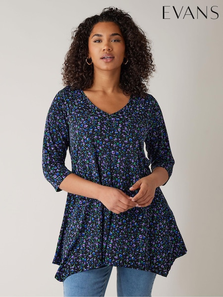 Evans V-Neck 3/4 Sleeve Tunic (F93777) | $63
