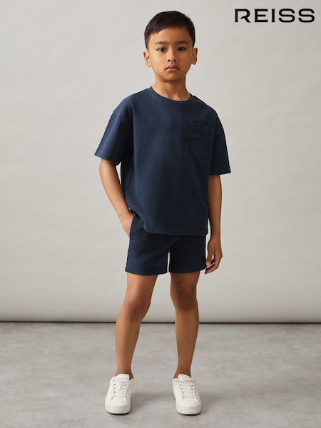Azul marino descolorido - Reiss Tane Cotton Palm-Embroidery Oversize T-Shirt (F93816) | 30 €