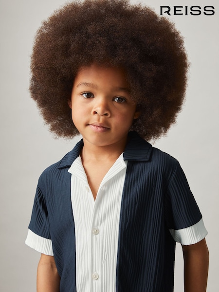 Reiss Armen Plissé Colour-Block Shirt (F93825) | 55 €
