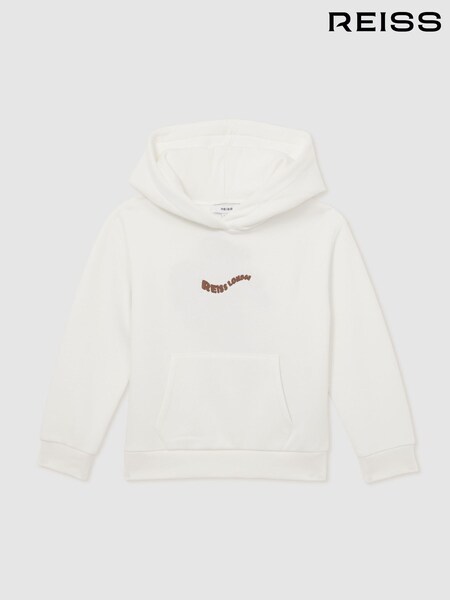 Reiss Manilla Cotton-Blend Palm-Embroidered Hoodie (F93834) | ¥ 10,660