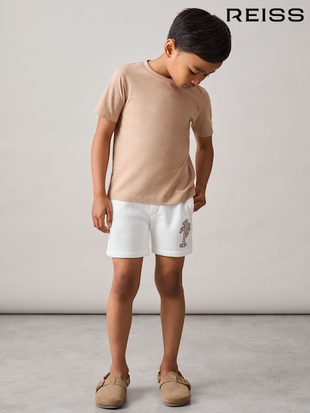 Reiss Kayo Cotton Blend Palm Embroidered Shorts (F93838) | 45 €