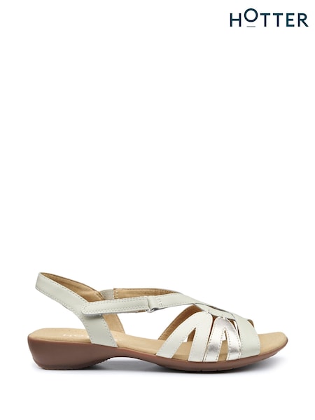 Hotter Natural Regular Fit Flare Touch-Fastening Sandals (F93846) | €108